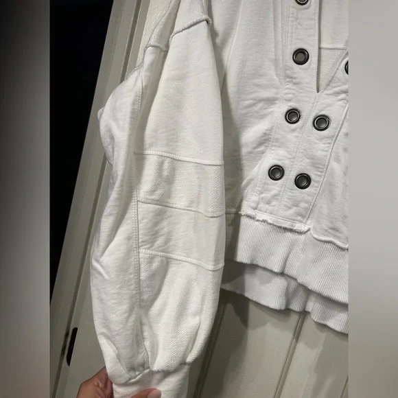 Like New Anthropologie Pilcro The Kamrie Pieced Popover Top Studded Pullover - Picture 5 of 7